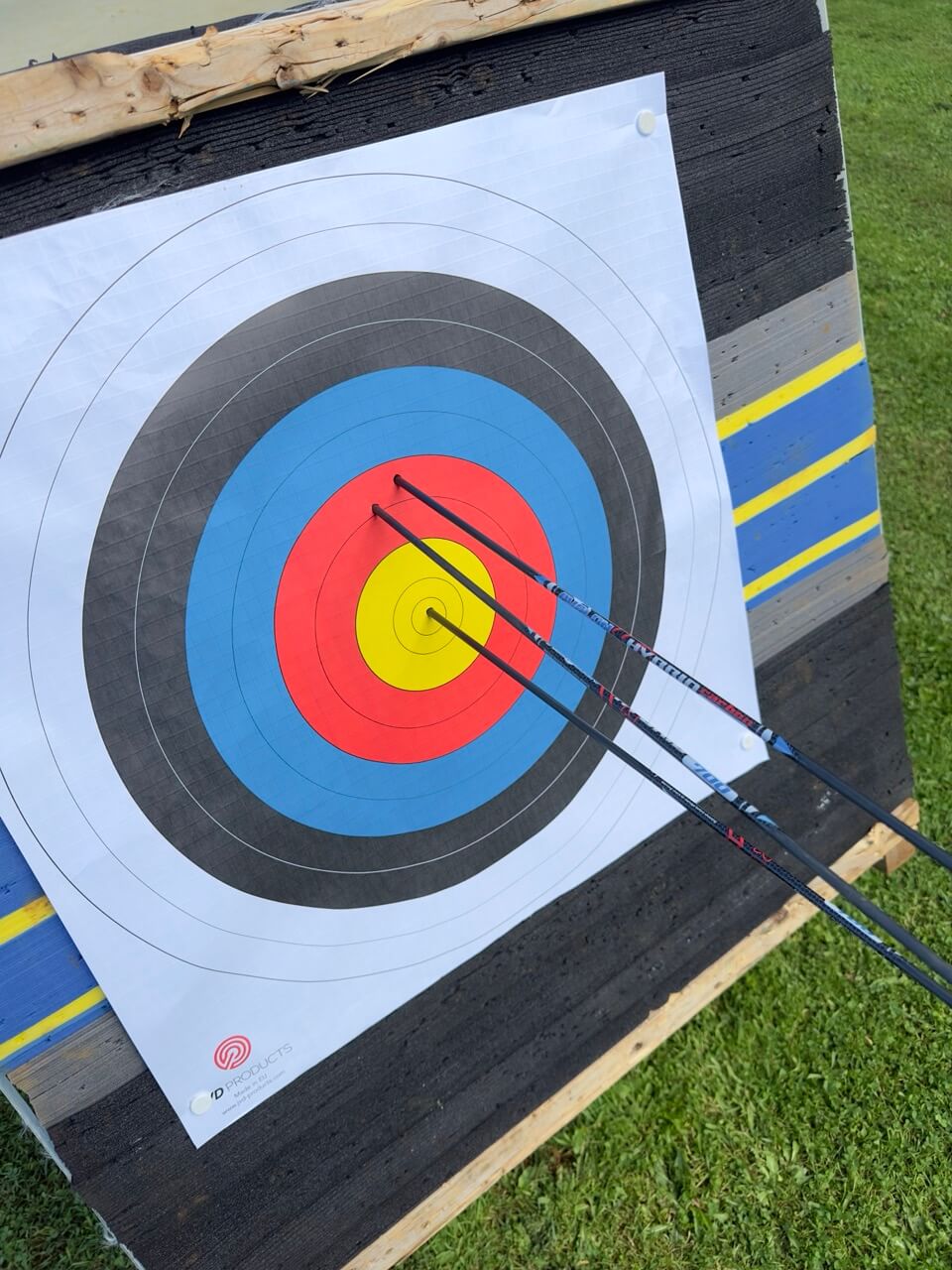 My best ever 30 meter arrow shot, One dead on centre and two in the red. Its now framed on my wall.